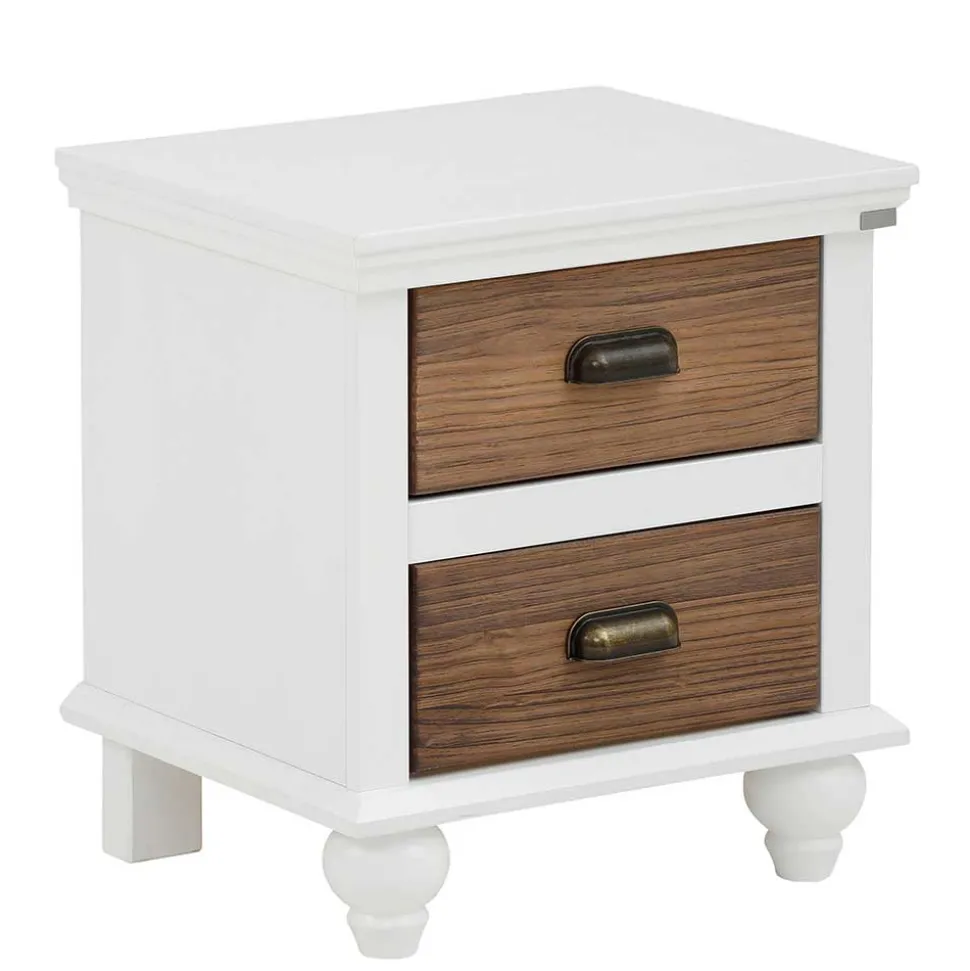 Modern Country Nachtkommode in Weiß - Yakos
