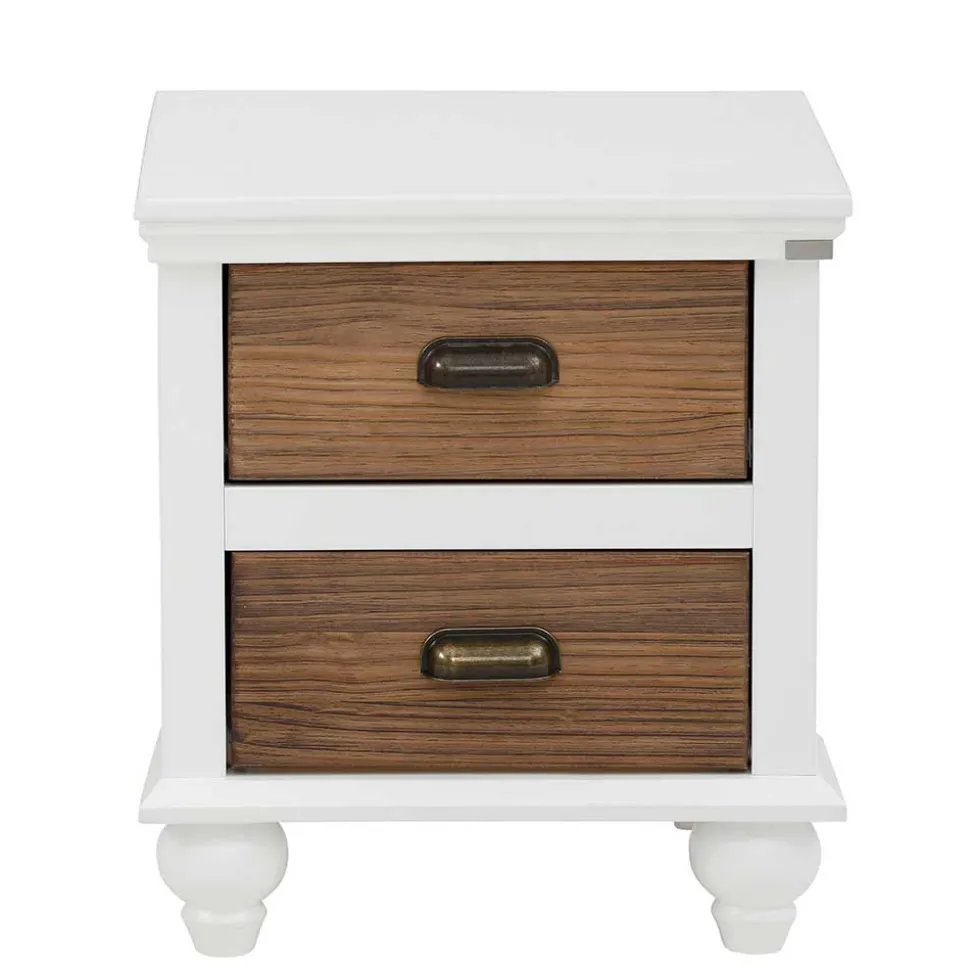 Modern Country Nachtkommode in Weiß - Yakos