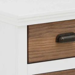 Modern Country Nachtkommode in Weiß - Yakos