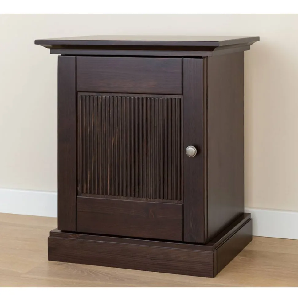 Modern Country Nachtschrank in Dunkelbraun - Nauizia