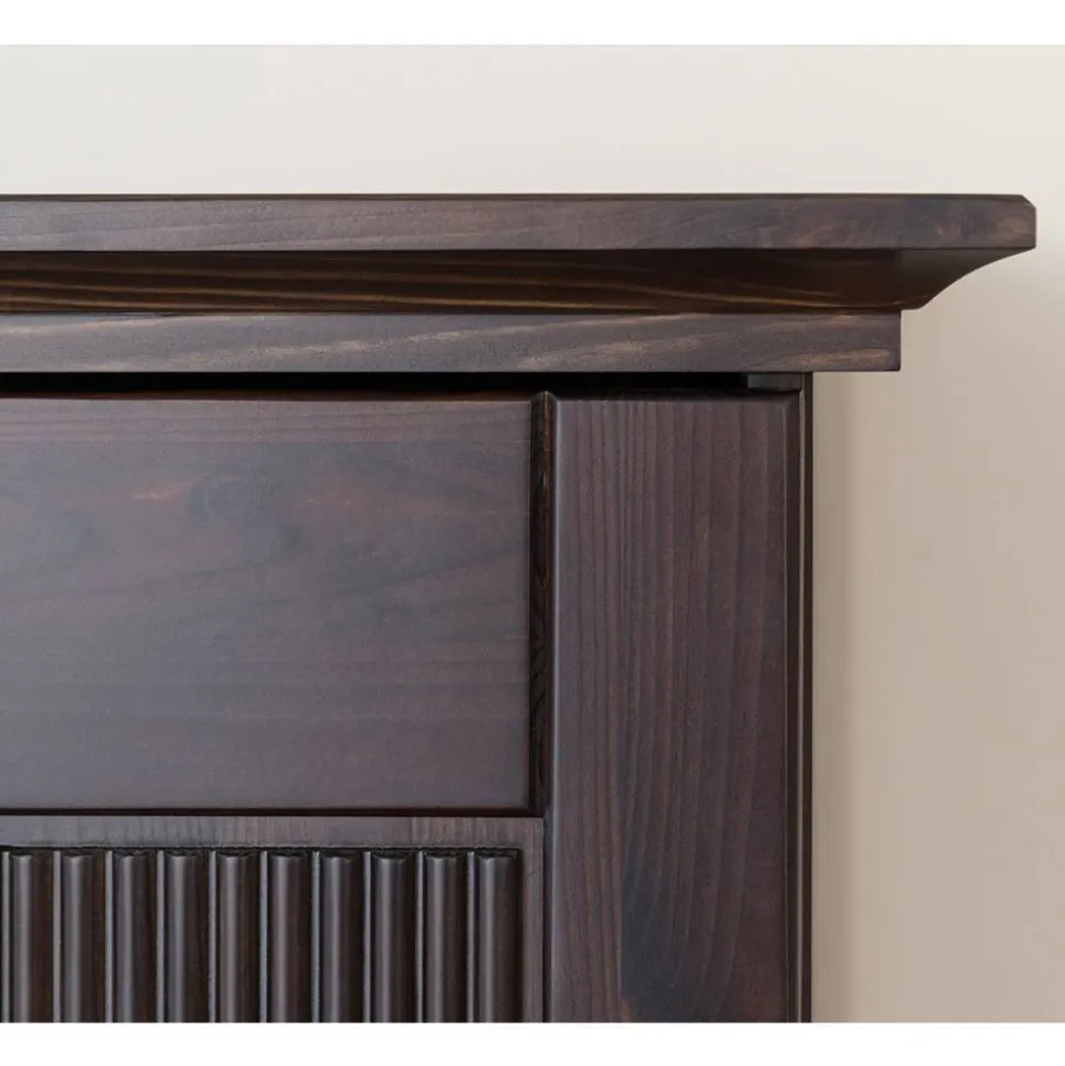Modern Country Nachtschrank in Dunkelbraun - Nauizia