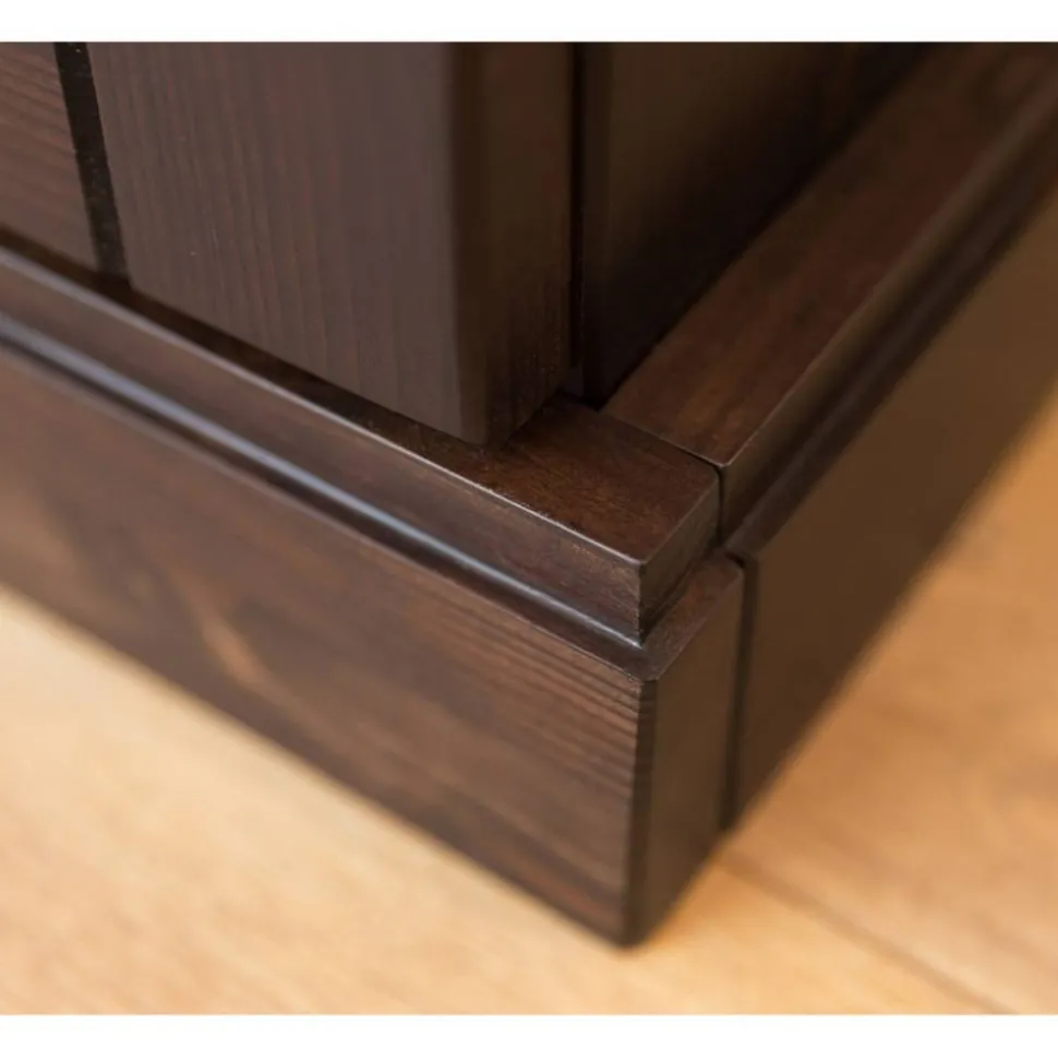 Modern Country Nachtschrank in Dunkelbraun - Nauizia