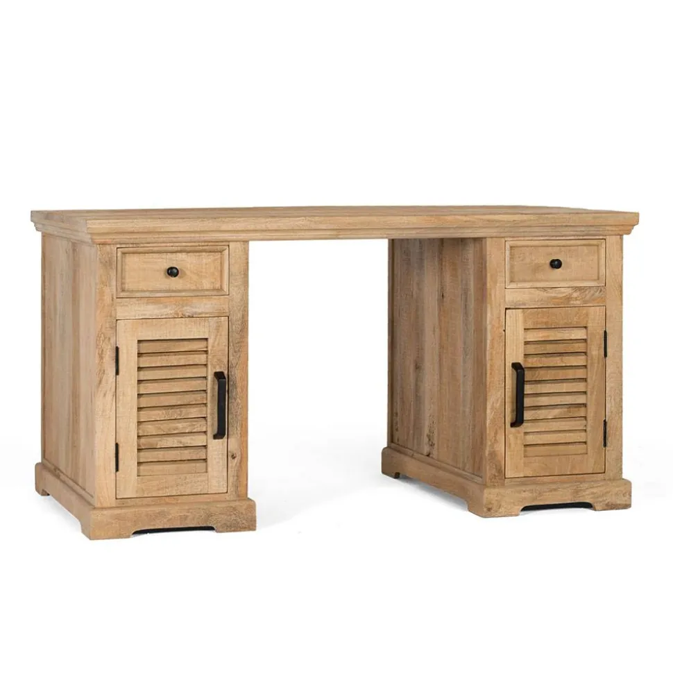 Modern Country Schreibtisch mit Lamellentüren - Muray