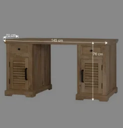 Modern Country Schreibtisch mit Lamellentüren - Muray