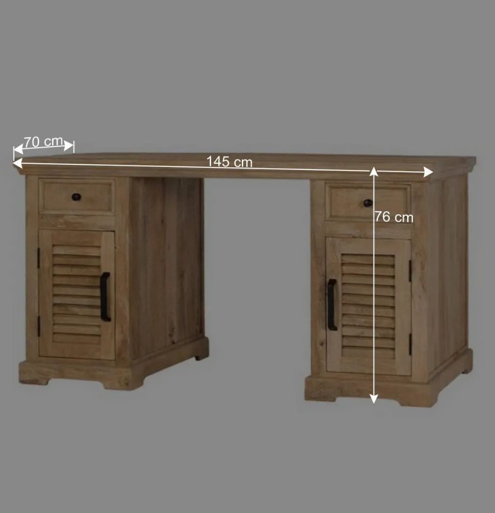 Modern Country Schreibtisch mit Lamellentüren - Muray