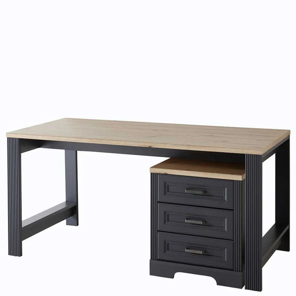 Modern Country Schreibtisch & Rollcontainer - Joe (zweiteilig)