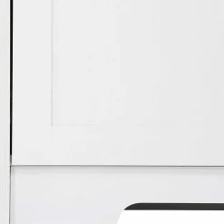 Modern Country Türen-Kommode in Weiß & Eiche - Akedra