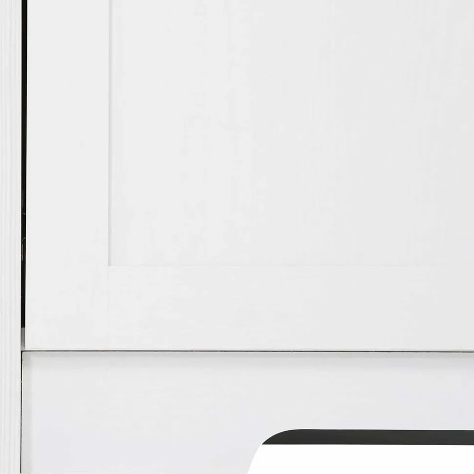 Modern Country Türen-Kommode in Weiß & Eiche - Akedra