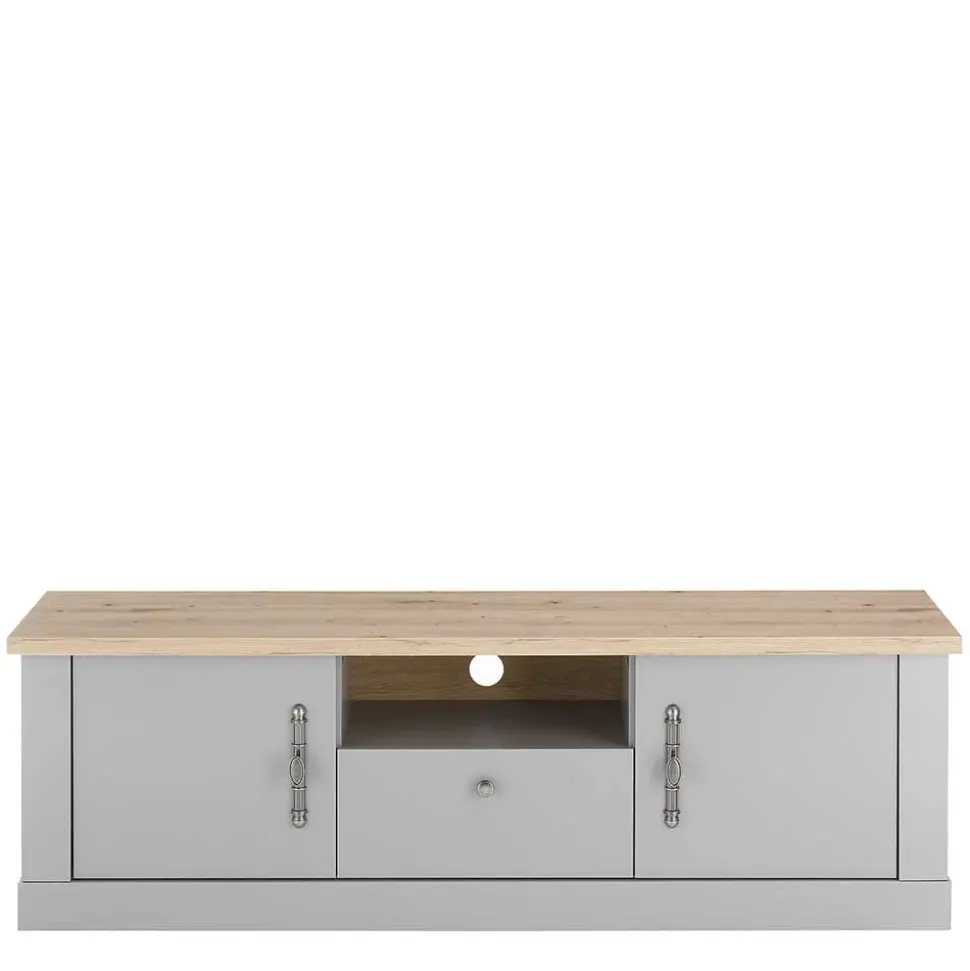 Modern Country TV Board in Lichtgrau & Eiche - Buleta