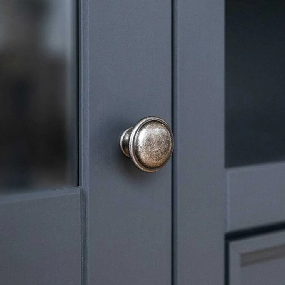 Modern Country Vitrinenschrank in Grau & Kiefer - Eromsia