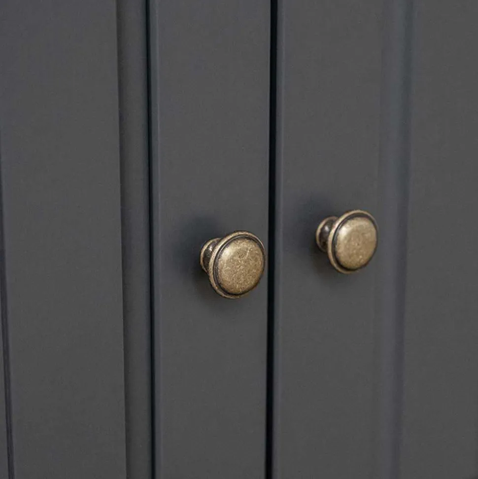 Modern Country Vitrinenschrank in Grau & Kiefer - Eromsia