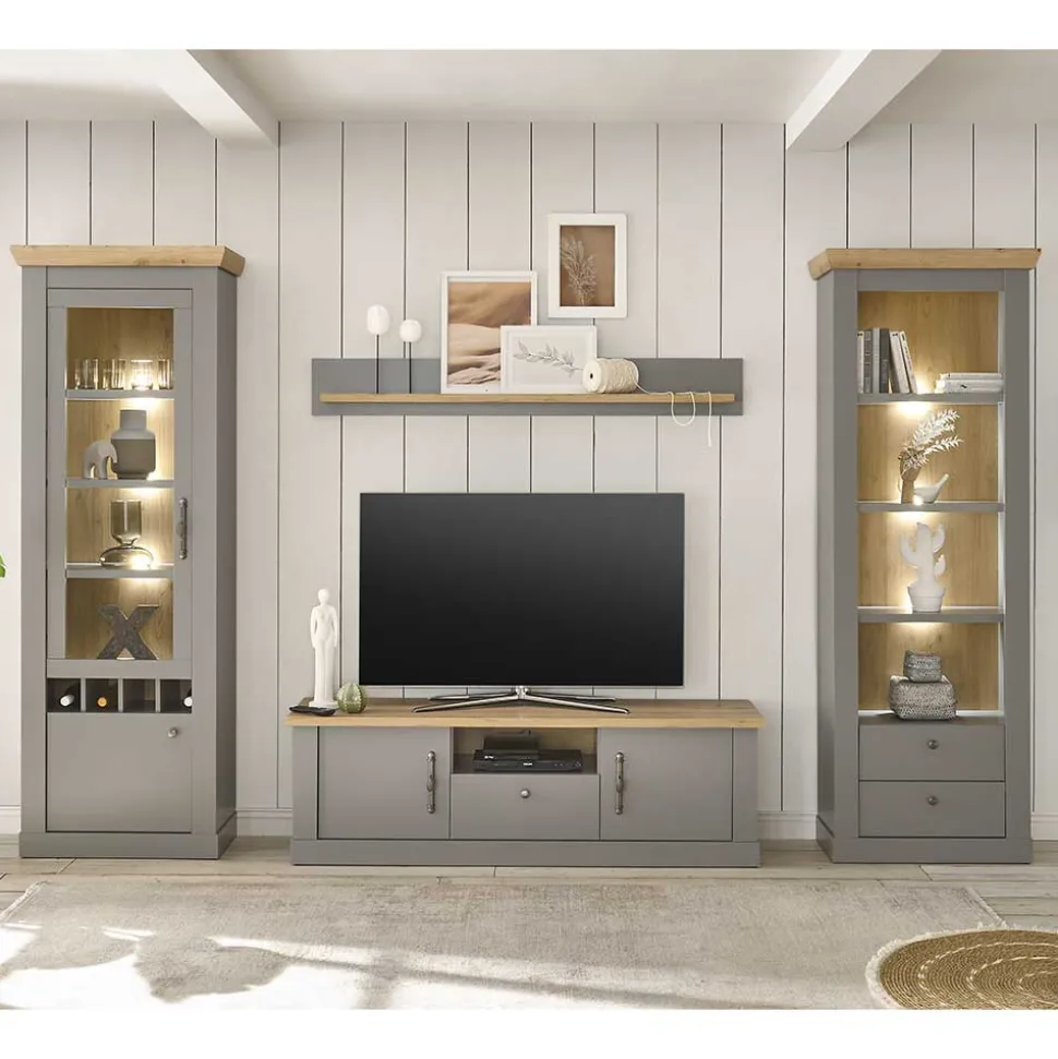 Modern Country Wohnwand Set - Buleta (vierteilig)