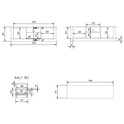 Modern Country Wohnwand Set - Buleta (vierteilig)