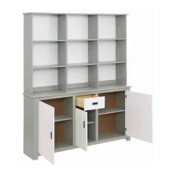 Moderne Anrichte mit Regal in Weiß & Grau - Lurgeno