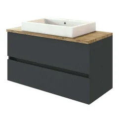 Moderne Badeinrichtung in Dunkel - Noricas I (dreiteilig)