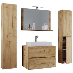 Moderne Badmöbel im Holzlook - Toulon (vierteilig)