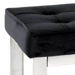 Moderne Edelstahl Bank mit Samt Polsterung - Mariah