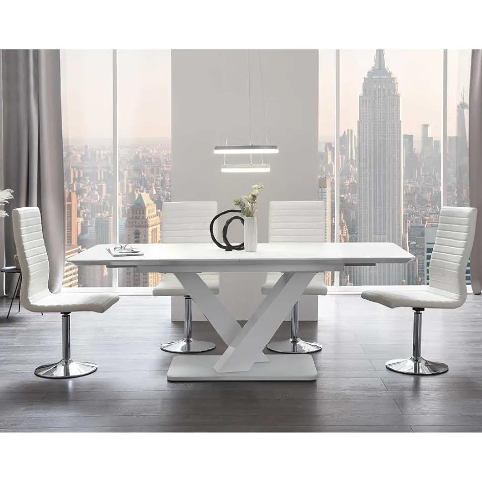 Moderne Esszimmer Gruppe in Weiß - Colosses (fünfteilig)