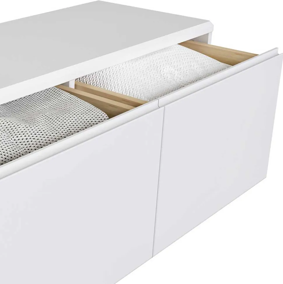 Moderne Garderobenmöbel aus Holz in Weiß - Oranias (dreiteilig)