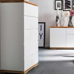 Moderne Hochkommode in Weiß - Vangels