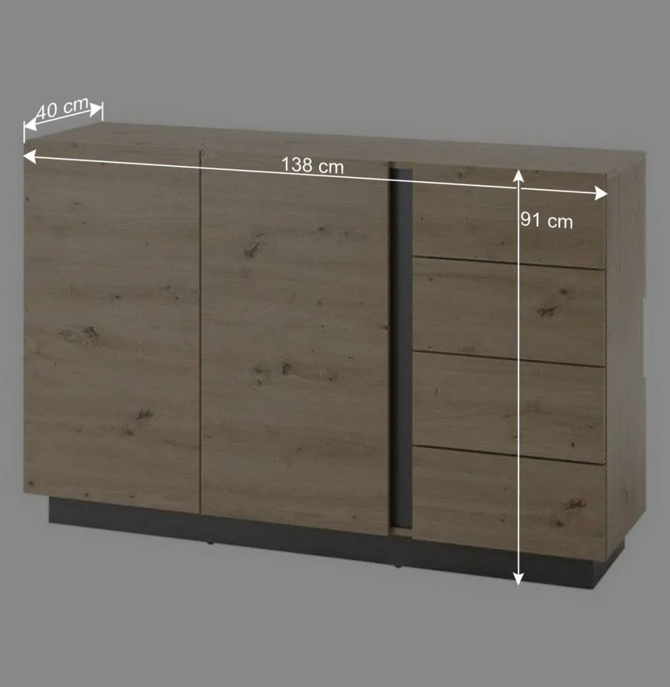 Moderne Kombi-Kommode 138 cm breit - Lairian