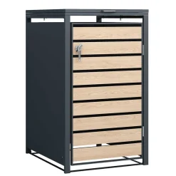 Moderne Mülltonnenbox in Holzoptik - Ecdo