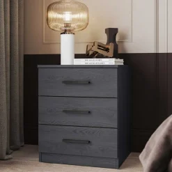 Moderne Nachtkommode in Eiche Grau - Carika