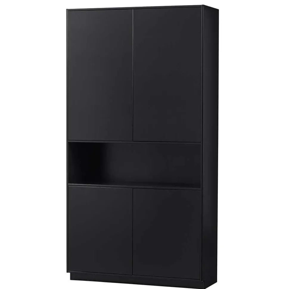 Moderne Schrankwand in Schwarz - Niwidus (fünfteilig)