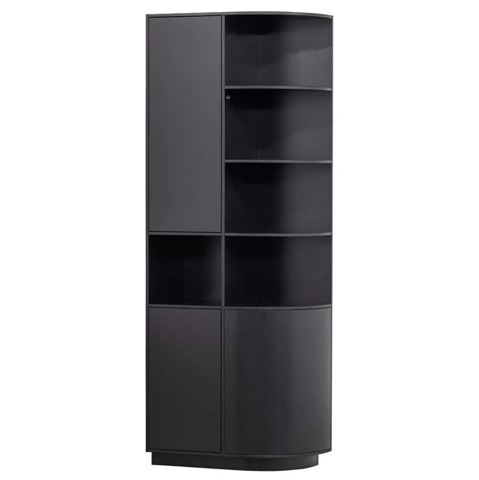 Moderne Schrankwand in Schwarz - Niwidus (fünfteilig)