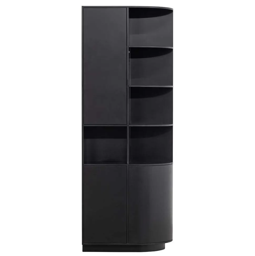 Moderne Schrankwand in Schwarz - Niwidus (fünfteilig)