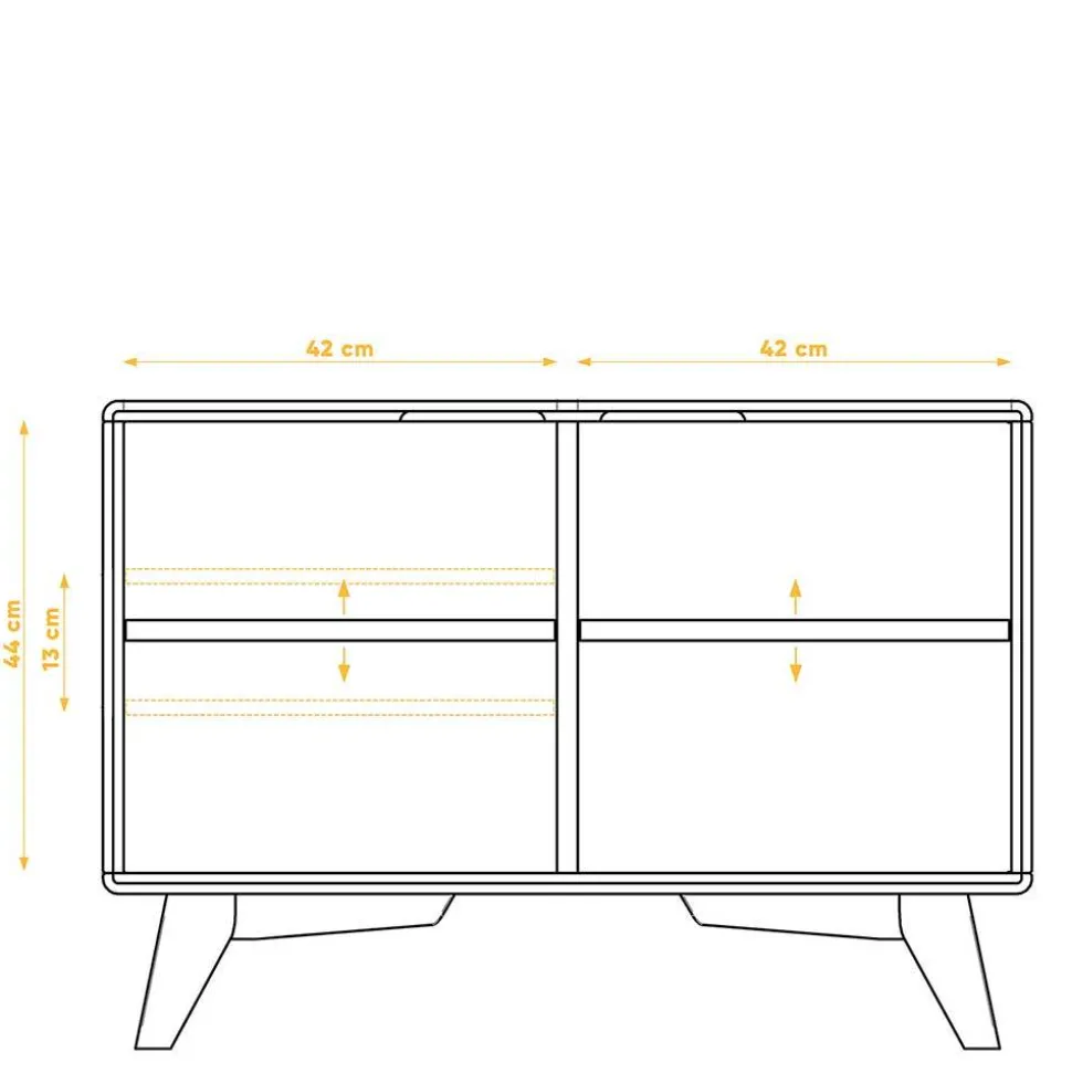 Moderne 2-türige Kommode in Weiß & Wildeiche - Diesta