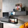 Moderne TV Anbauwand in Grau - Ridona (zweiteilig)