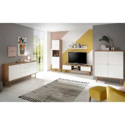 Moderne Wohnmöbel Kombi in Weiß - Cablos (fünfteilig)