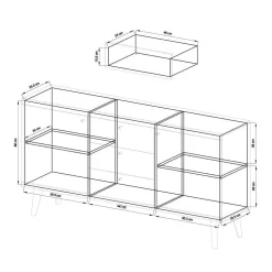 Moderne Wohnmöbel Kombi in Weiß - Cablos (fünfteilig)