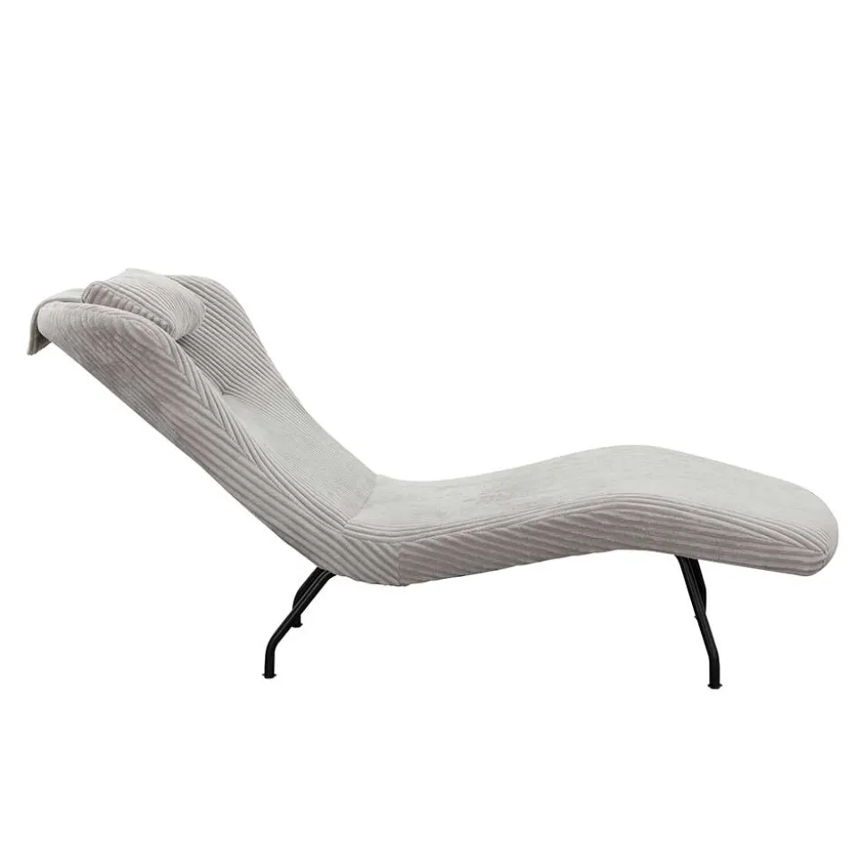 Moderne Wohnzimmerliege mit Cord in Hellgrau - Speedy