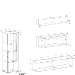 Moderne Wohnzimmermöbel Set - Ahilav (fünfteilig)