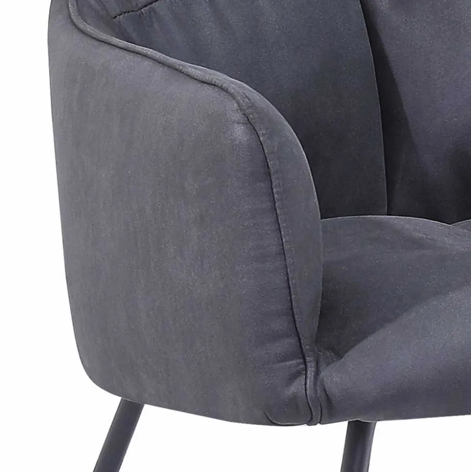 Moderner Armlehnstuhl in Anthrazit - Clienti (2er Set)