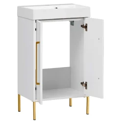 Moderner Bad Waschplatz in Weiß & Gold - Nuszaleva