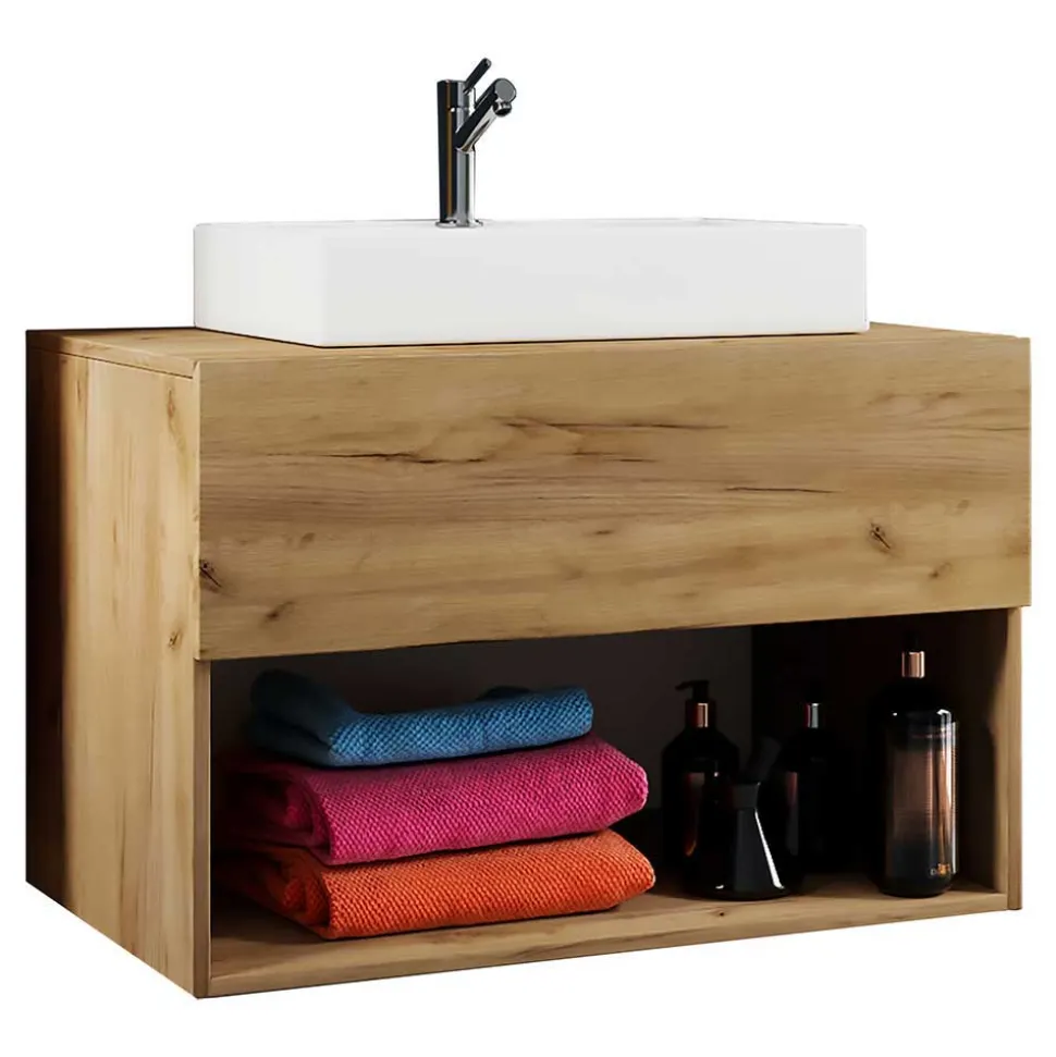 Moderner Bad Waschplatz im Holz Look - Toulon (zweiteilig)