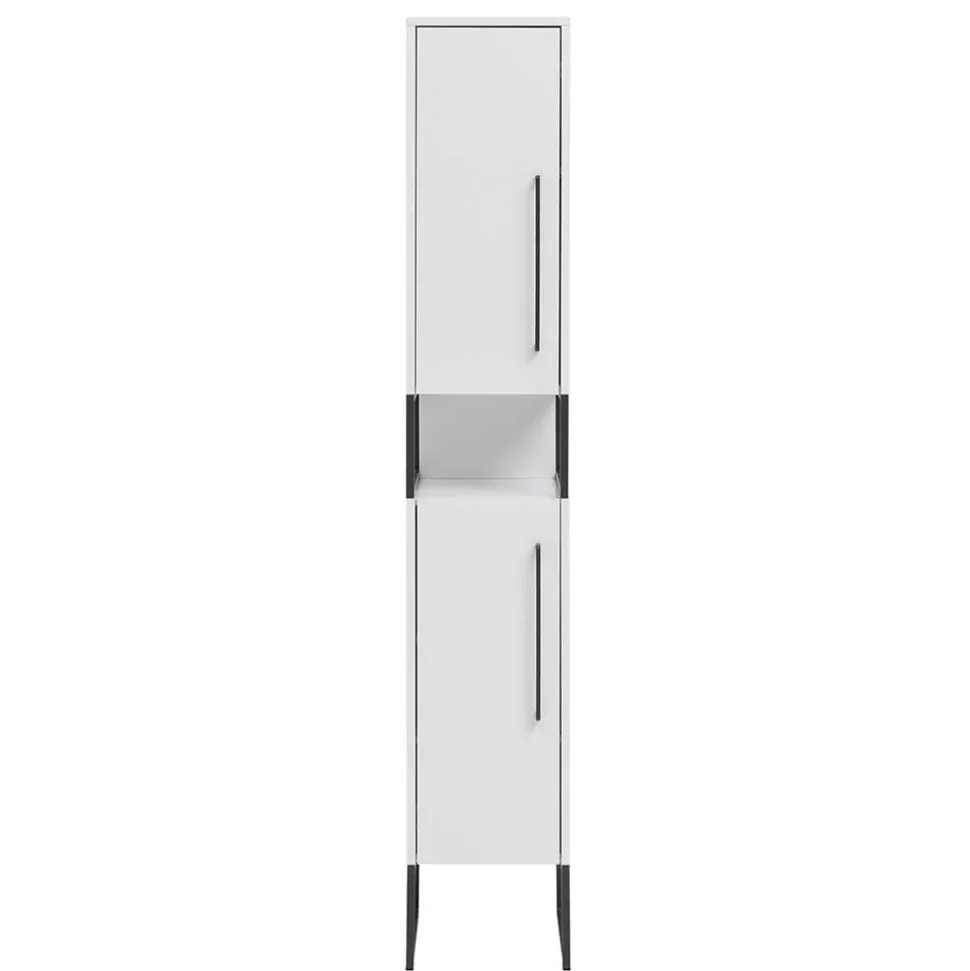 Moderner Badhochschrank in Weiß & Anthrazit - Ismilav