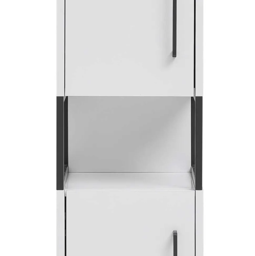 Moderner Badhochschrank in Weiß & Anthrazit - Ismilav