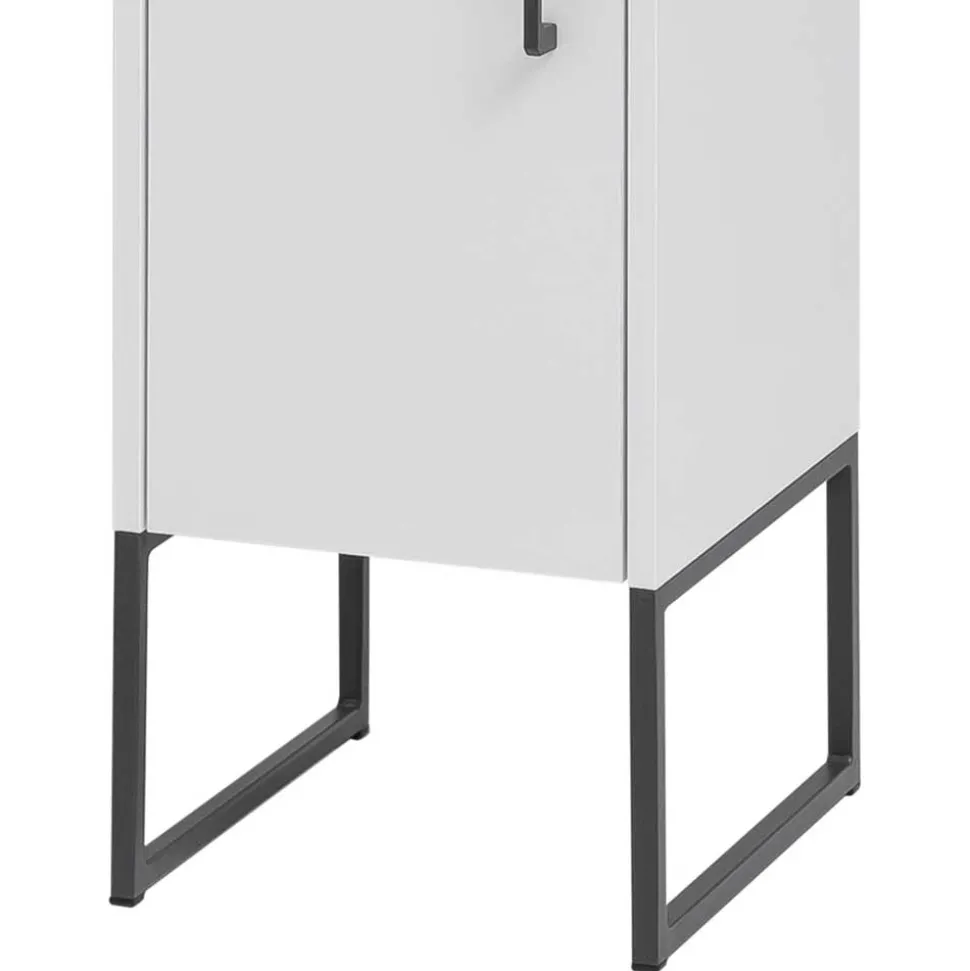 Moderner Badhochschrank in Weiß & Anthrazit - Ismilav