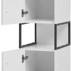 Moderner Badhochschrank in Weiß & Anthrazit - Ismilav