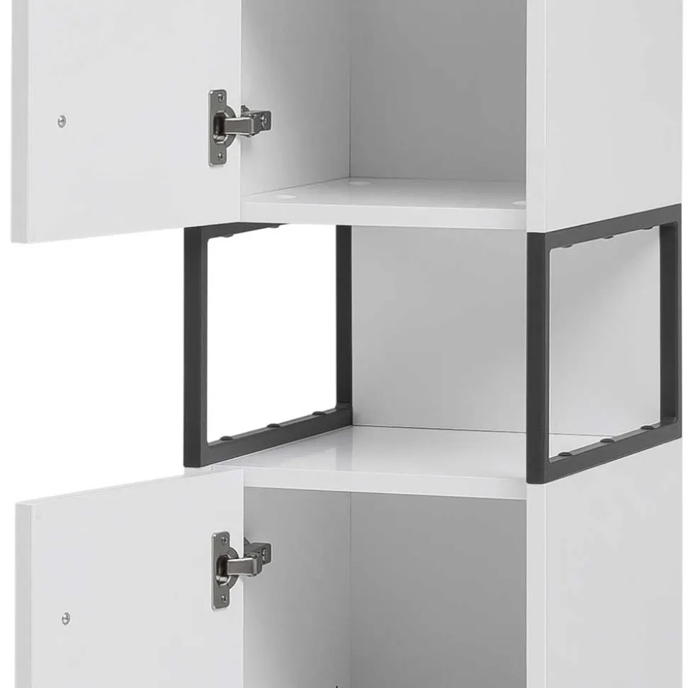 Moderner Badhochschrank in Weiß & Anthrazit - Ismilav