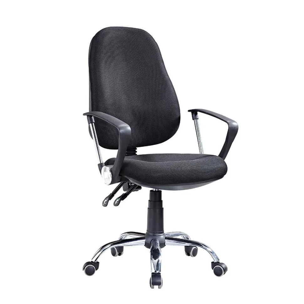 Moderner Büro Drehstuhl in Schwarz Chrom - Philadela