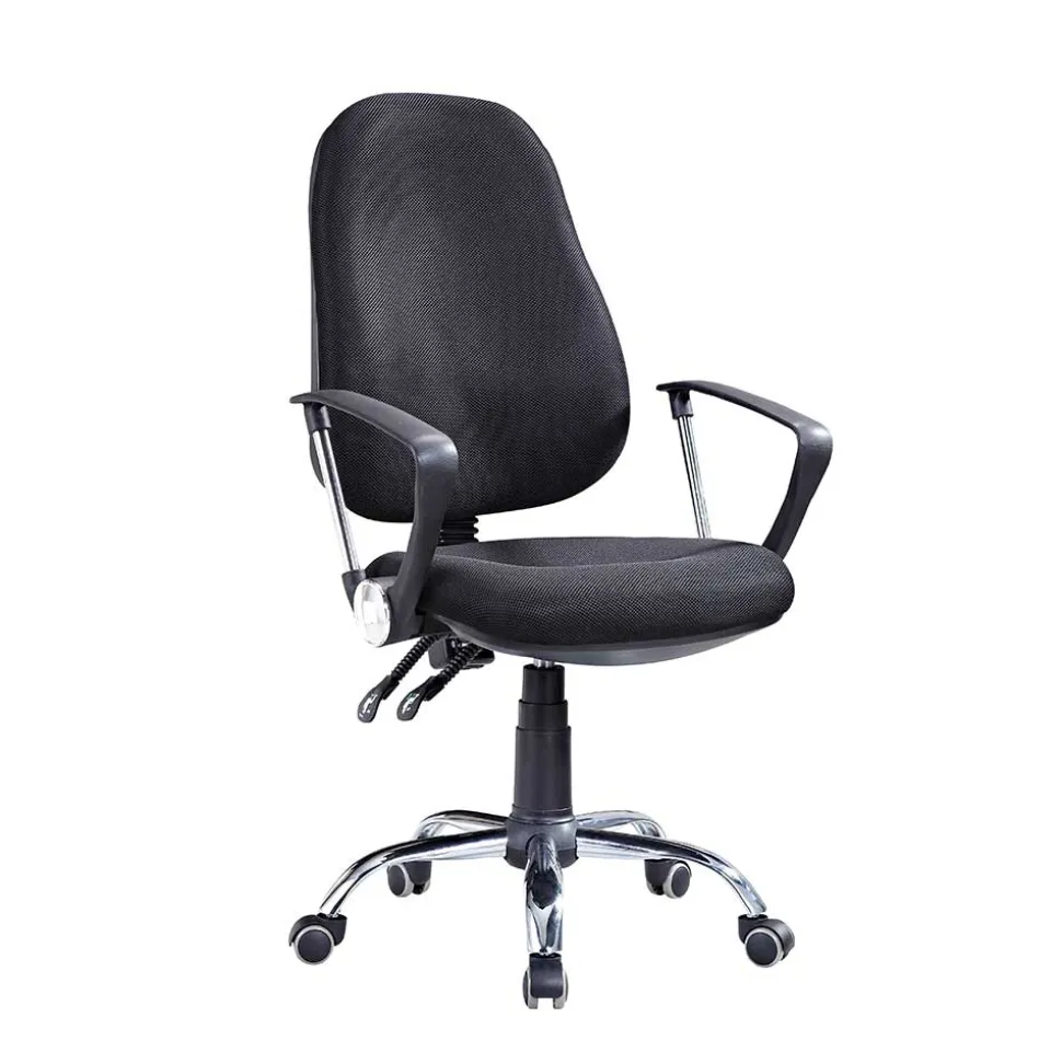 Moderner Büro Drehstuhl in Schwarz Chrom - Philadela