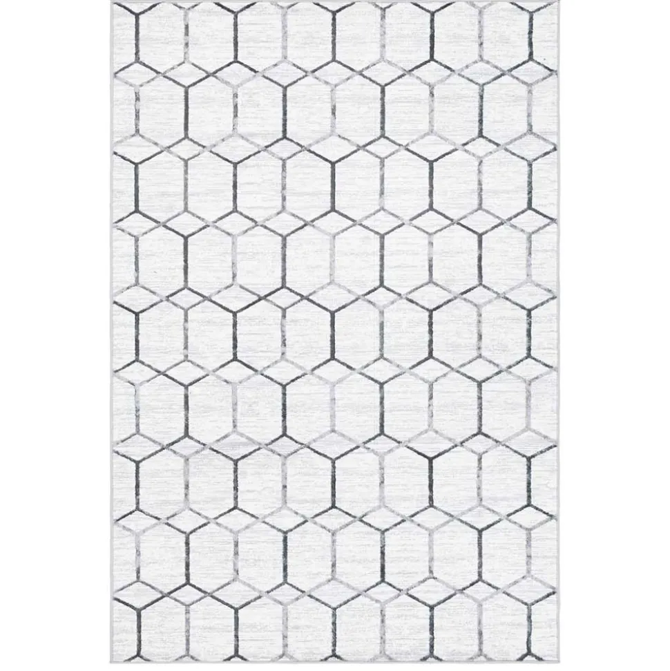 Moderner Designteppich in Creme und Grau - Mesmaria