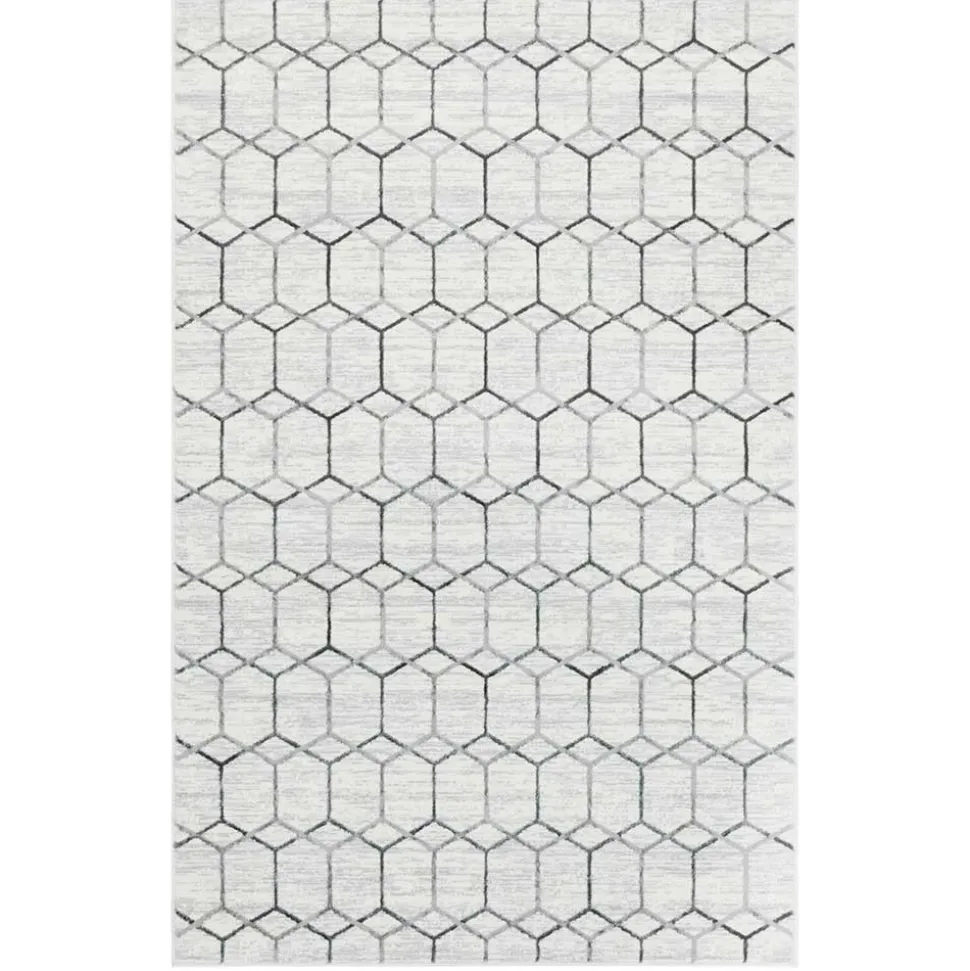 Moderner Designteppich in Creme und Grau - Mesmaria