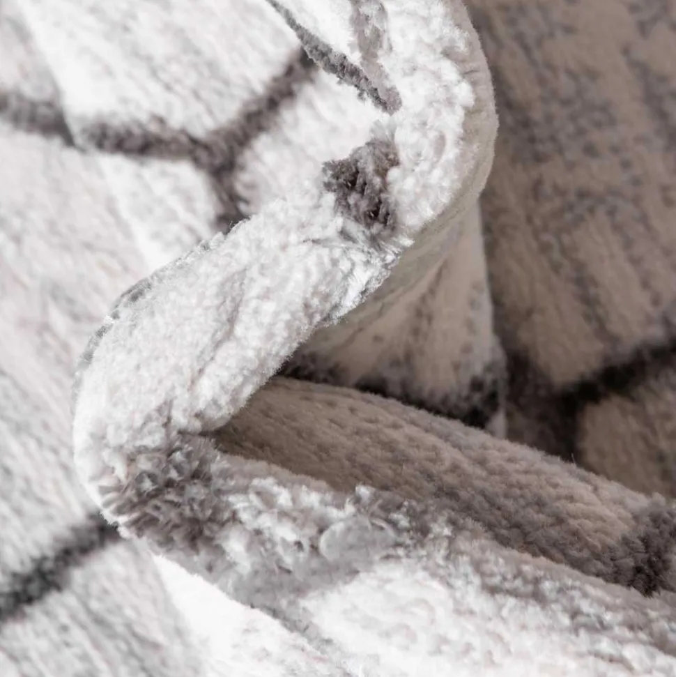 Moderner Designteppich in Creme und Grau - Mesmaria