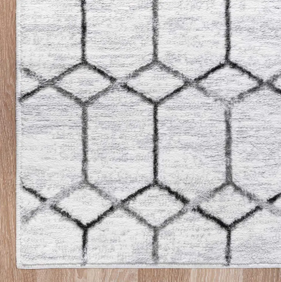 Moderner Designteppich in Creme und Grau - Mesmaria